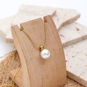✨ Gold Pearl Drop Pendant Necklace — Elegant Minimalist Jewelry ✨